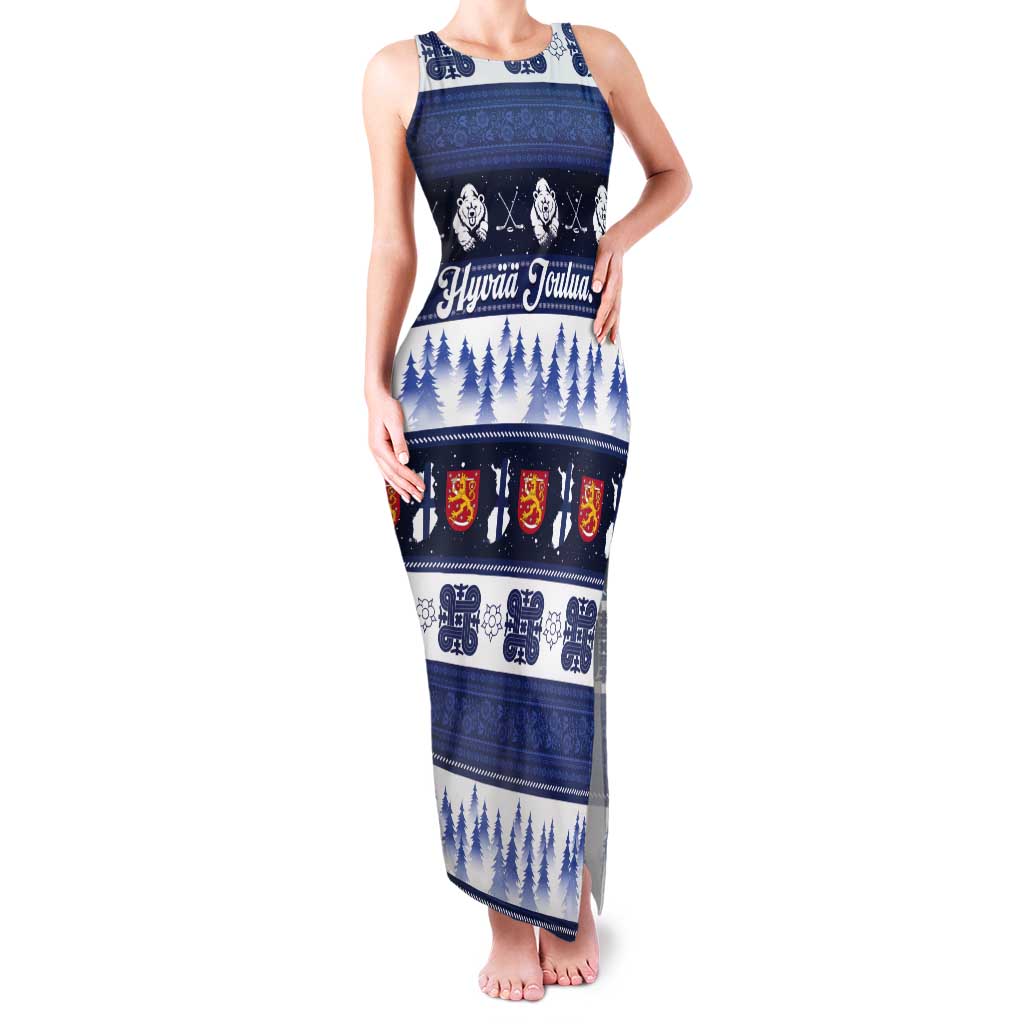 Finland Christmas Tank Maxi Dress Suomen Tasavalta Hyvaa Joulua - Wonder Print Shop