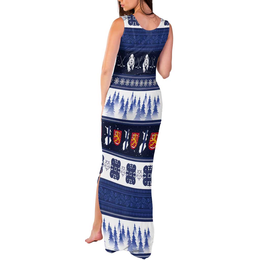 Finland Christmas Tank Maxi Dress Suomen Tasavalta Hyvaa Joulua - Wonder Print Shop