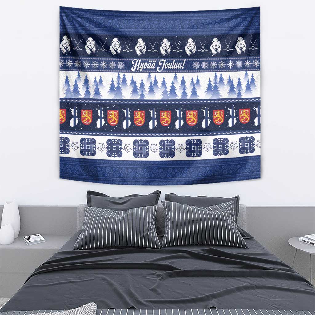 Finland Christmas Tapestry Suomen Tasavalta Hyvaa Joulua - Wonder Print Shop