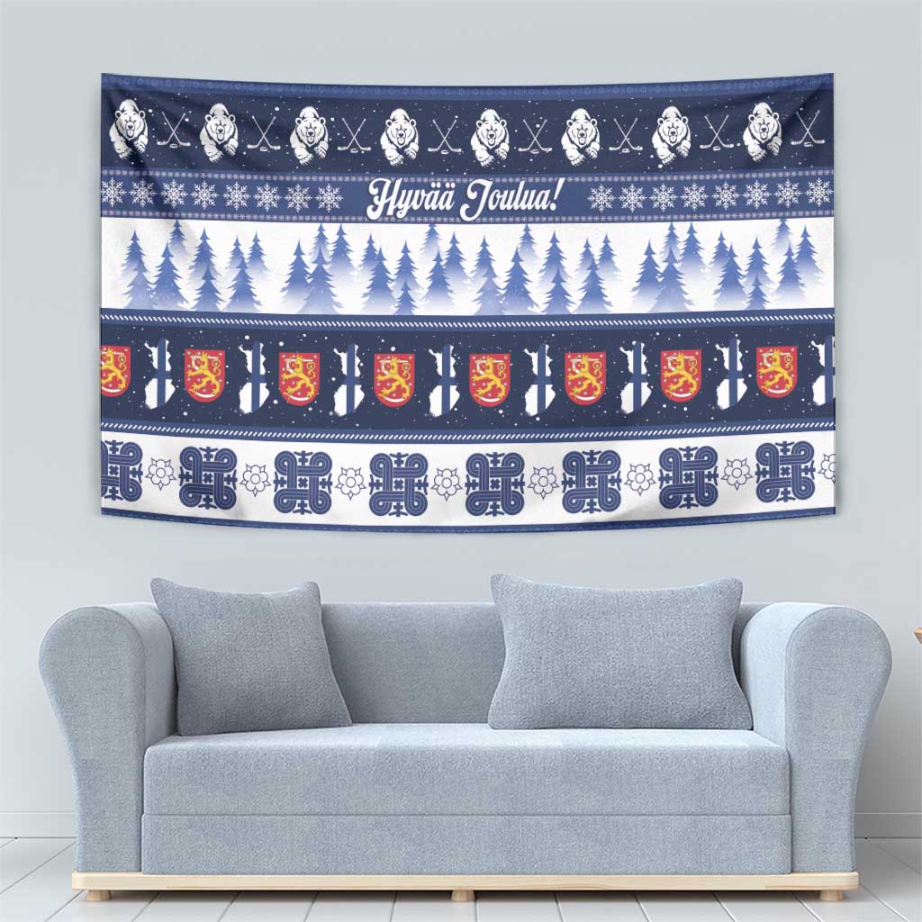 Finland Christmas Tapestry Suomen Tasavalta Hyvaa Joulua - Wonder Print Shop