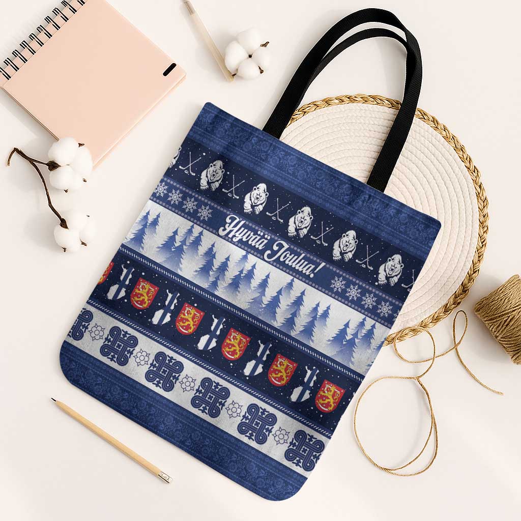 Finland Christmas Tote Bag Suomen Tasavalta Hyvaa Joulua - Wonder Print Shop