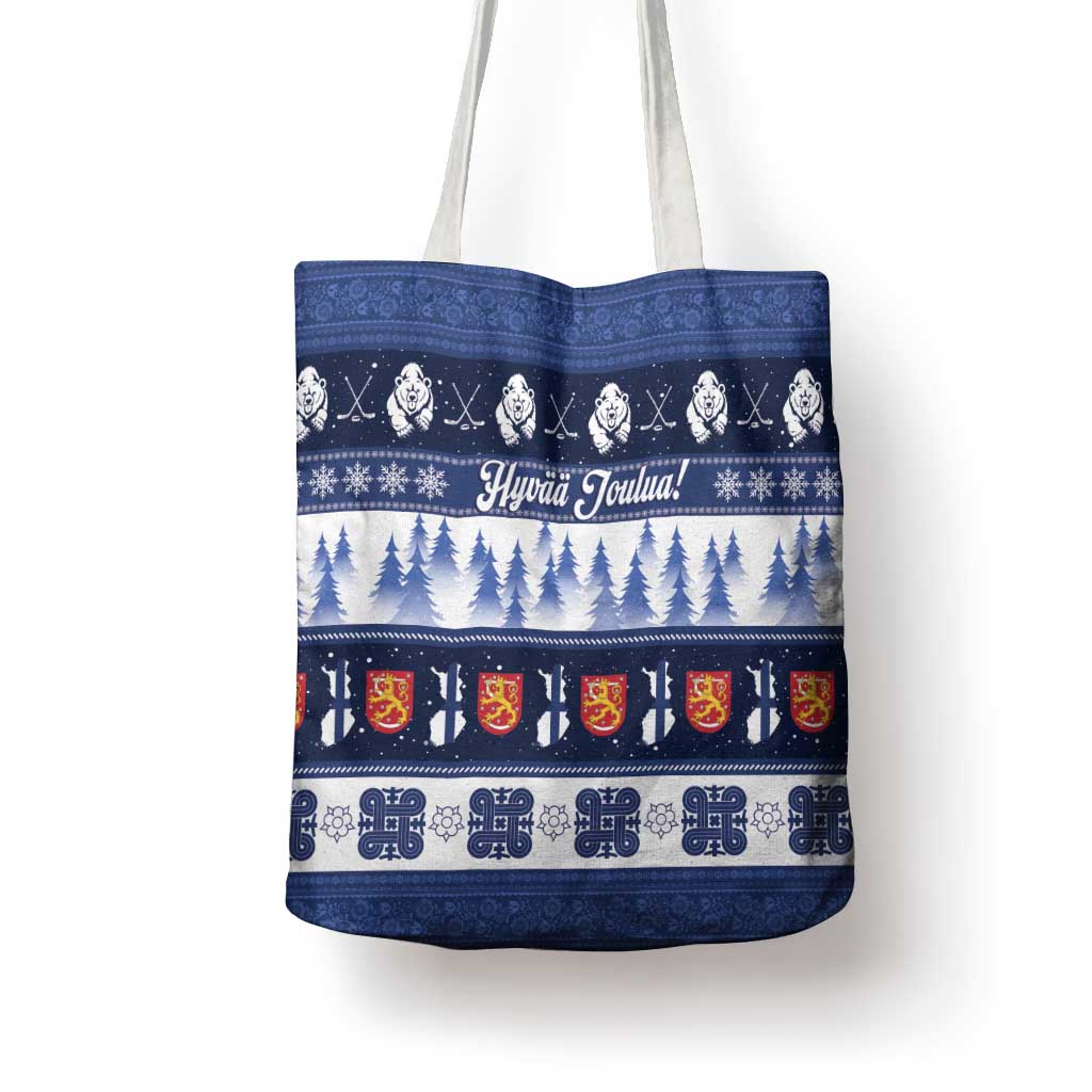 Finland Christmas Tote Bag Suomen Tasavalta Hyvaa Joulua - Wonder Print Shop