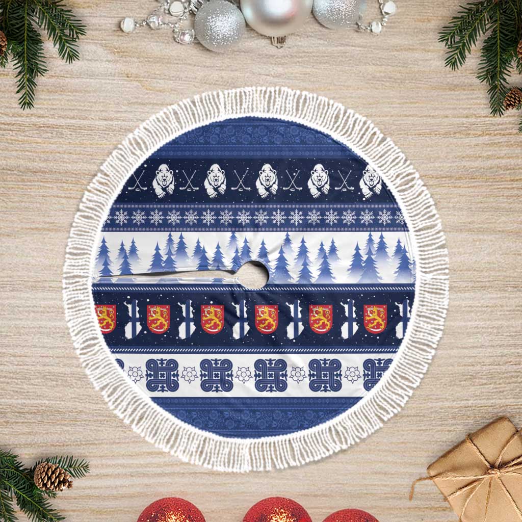 Finland Christmas Tree Skirt Suomen Tasavalta Hyvaa Joulua - Wonder Print Shop