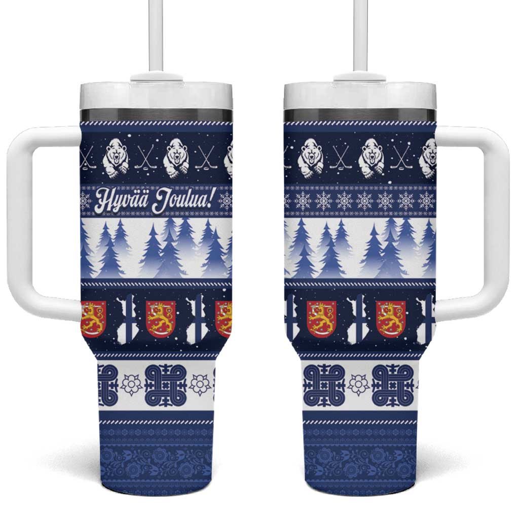 Finland Christmas Tumbler With Handle Suomen Tasavalta Hyvaa Joulua - Wonder Print Shop