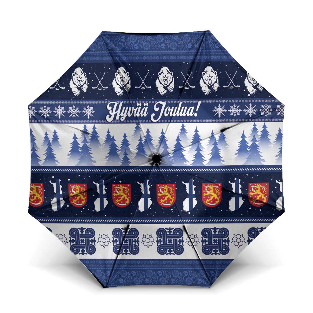 Finland Christmas Umbrella Suomen Tasavalta Hyvaa Joulua - Wonder Print Shop