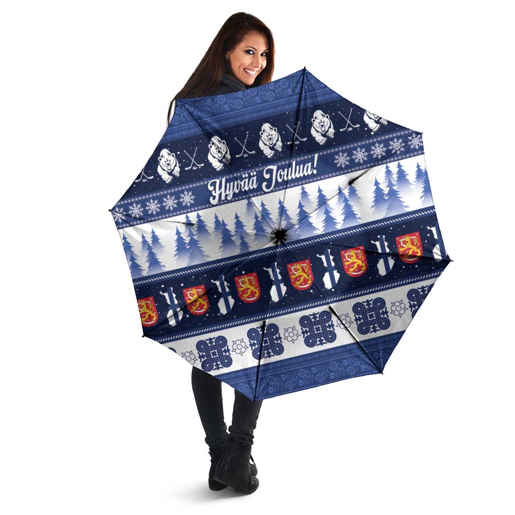 Finland Christmas Umbrella Suomen Tasavalta Hyvaa Joulua - Wonder Print Shop