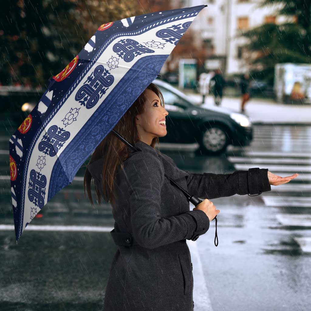 Finland Christmas Umbrella Suomen Tasavalta Hyvaa Joulua - Wonder Print Shop