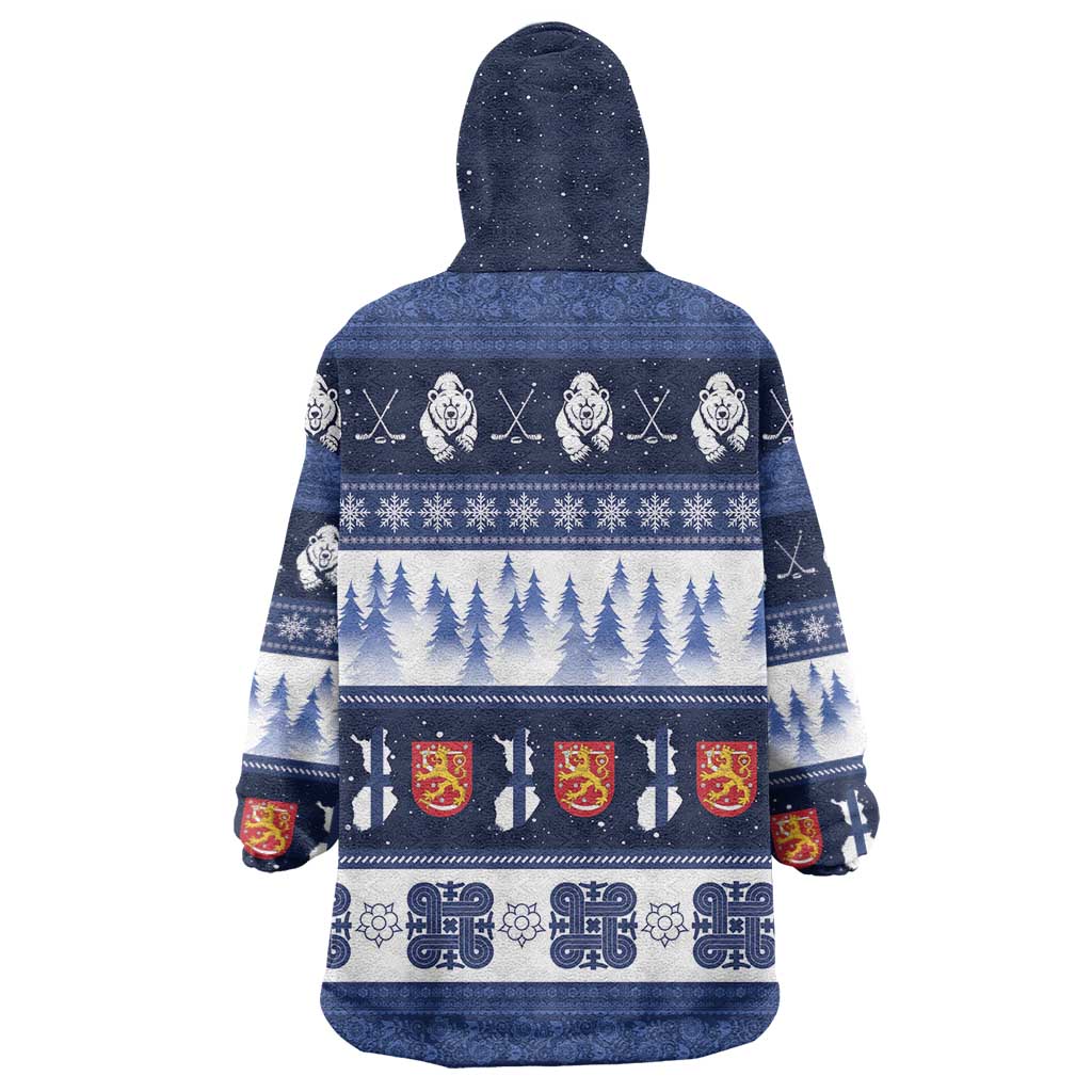 Finland Christmas Wearable Blanket Hoodie Suomen Tasavalta Hyvaa Joulua - Wonder Print Shop