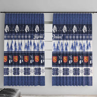 Finland Christmas Window Curtain Suomen Tasavalta Hyvaa Joulua - Wonder Print Shop