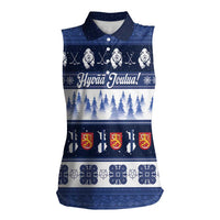 Finland Christmas Women Sleeveless Polo Shirt Suomen Tasavalta Hyvaa Joulua - Wonder Print Shop