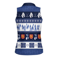 Finland Christmas Women Sleeveless Polo Shirt Suomen Tasavalta Hyvaa Joulua - Wonder Print Shop