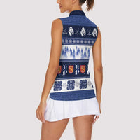 Finland Christmas Women Sleeveless Polo Shirt Suomen Tasavalta Hyvaa Joulua - Wonder Print Shop