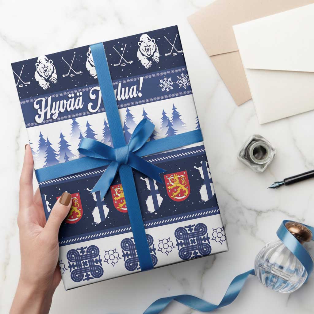 Finland Christmas Wrapping Paper Suomen Tasavalta Hyvaa Joulua - Wonder Print Shop