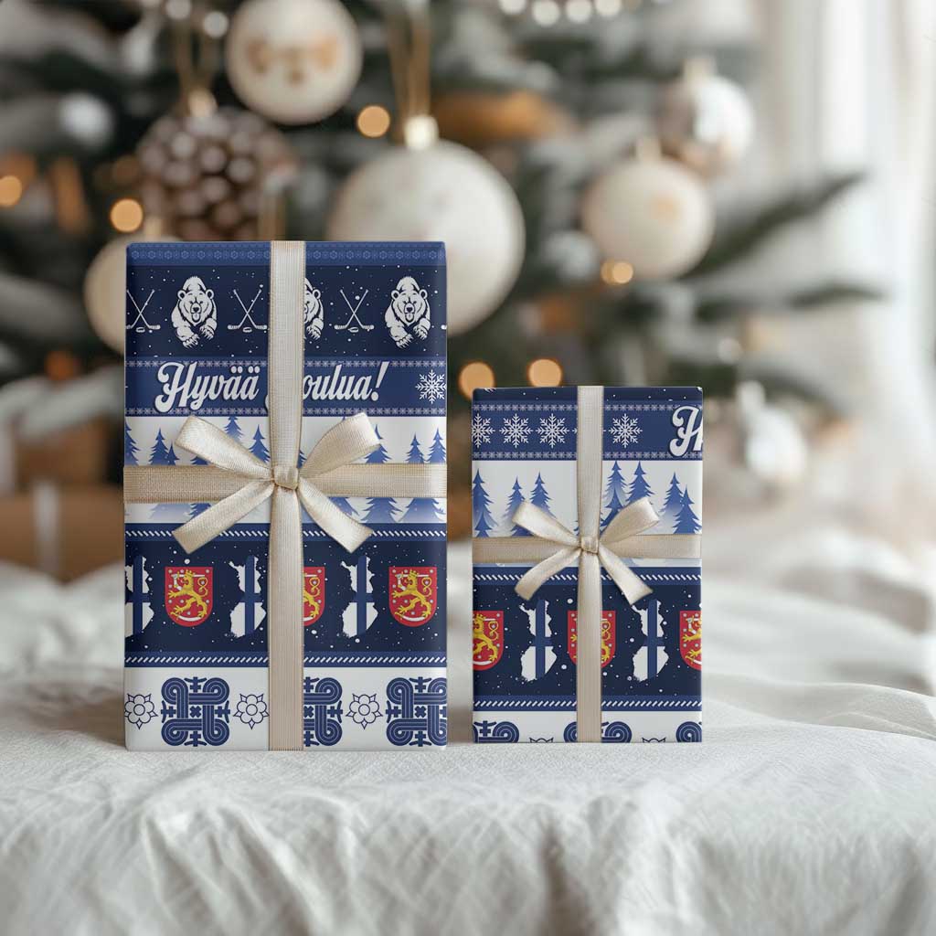 Finland Christmas Wrapping Paper Suomen Tasavalta Hyvaa Joulua - Wonder Print Shop