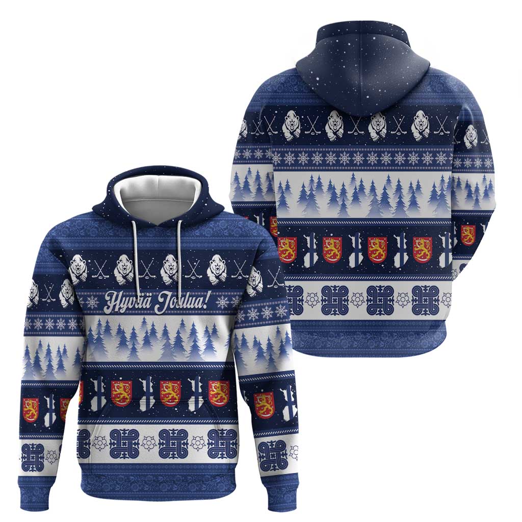 Finland Christmas Zip Hoodie Suomen Tasavalta Hyvaa Joulua - Wonder Print Shop