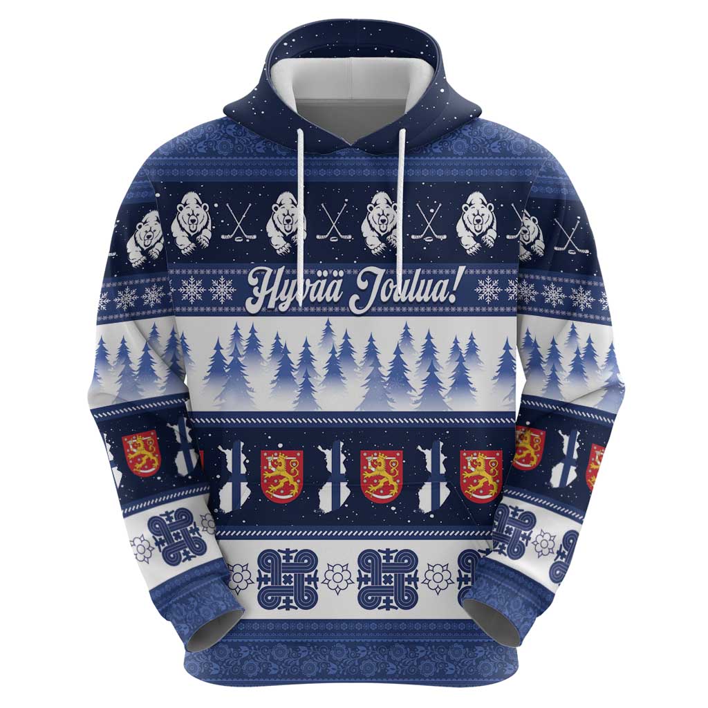 Finland Christmas Zip Hoodie Suomen Tasavalta Hyvaa Joulua - Wonder Print Shop