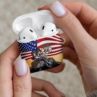 Route 66 United States AirPods Case Historic Highway USA Eagle With Motorcycle - Wonder Print Shop