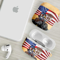 Route 66 United States AirPods Case Historic Highway USA Eagle With Motorcycle - Wonder Print Shop
