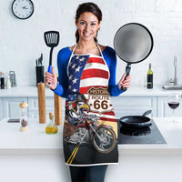 Route 66 United States Apron Historic Highway USA Eagle With Motorcycle - Wonder Print Shop