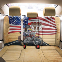 Route 66 United States Back Car Seat Cover Historic Highway USA Eagle With Motorcycle - Wonder Print Shop