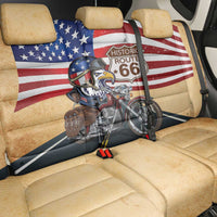 Route 66 United States Back Car Seat Cover Historic Highway USA Eagle With Motorcycle - Wonder Print Shop
