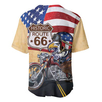 Route 66 United States Baseball Jersey Historic Highway USA Eagle With Motorcycle - Wonder Print Shop