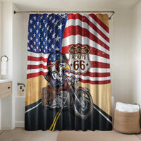 Route 66 United States Bathroom Set Historic Highway USA Eagle With Motorcycle - Wonder Print Shop
