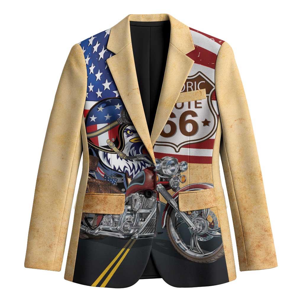 Route 66 United States Blazer Historic Highway USA Eagle With Motorcycle - Wonder Print Shop