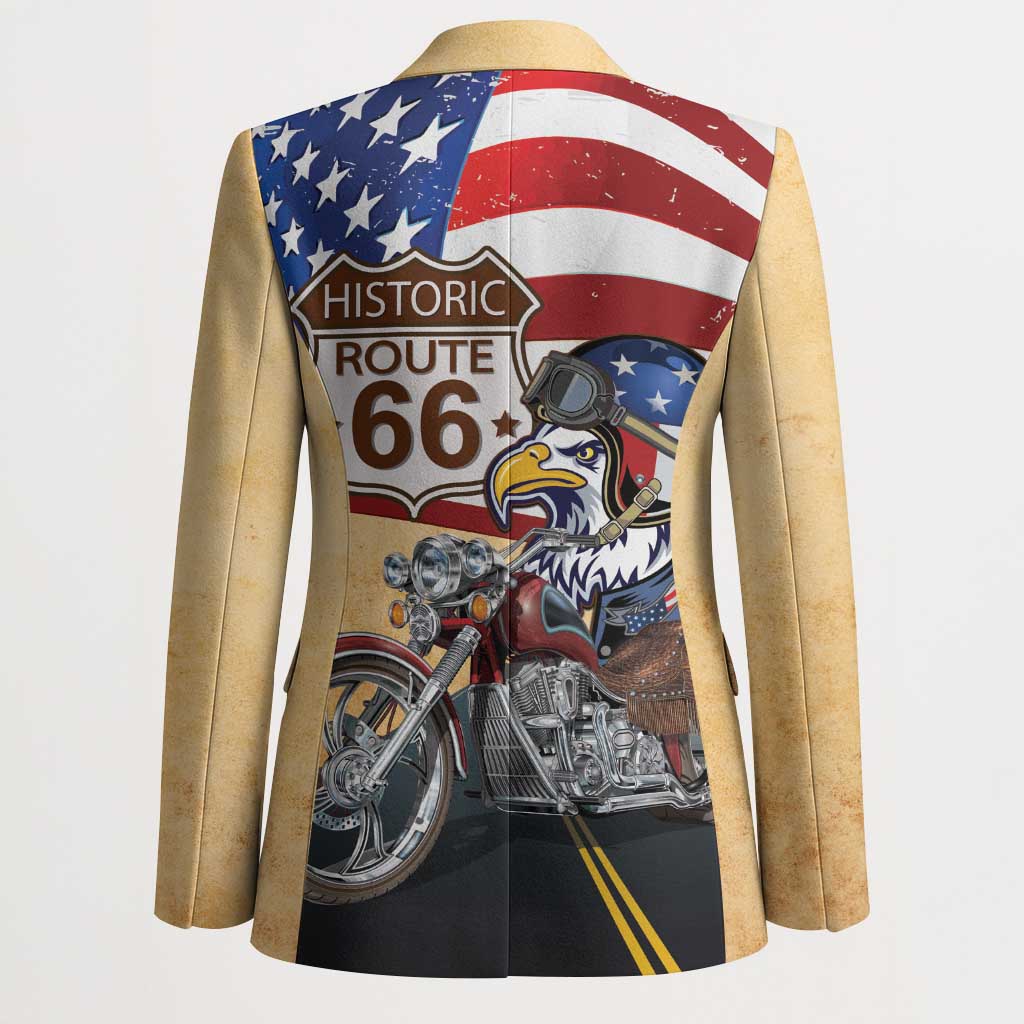 Route 66 United States Blazer Historic Highway USA Eagle With Motorcycle - Wonder Print Shop