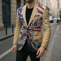 Route 66 United States Blazer Historic Highway USA Eagle With Motorcycle - Wonder Print Shop