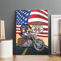 Route 66 United States Canvas Wall Art Historic Highway USA Eagle With Motorcycle - Wonder Print Shop