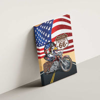 Route 66 United States Canvas Wall Art Historic Highway USA Eagle With Motorcycle - Wonder Print Shop