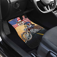 Route 66 United States Car Mats Historic Highway USA Eagle With Motorcycle - Wonder Print Shop