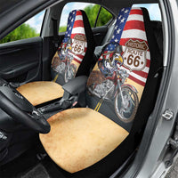 Route 66 United States Car Seat Cover Historic Highway USA Eagle With Motorcycle - Wonder Print Shop