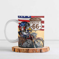 Route 66 United States Ceramic Mug Historic Highway USA Eagle With Motorcycle - Wonder Print Shop
