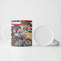 Route 66 United States Ceramic Mug Historic Highway USA Eagle With Motorcycle - Wonder Print Shop
