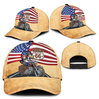 Route 66 United States Classic Cap Historic Highway USA Eagle With Motorcycle - Wonder Print Shop