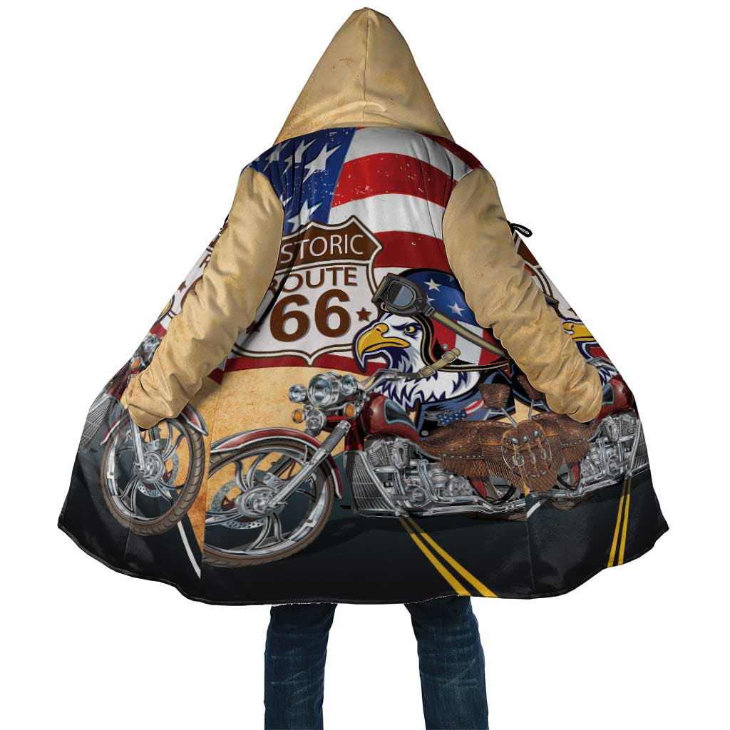 Route 66 United States Cloak Historic Highway USA Eagle With Motorcycle - Wonder Print Shop