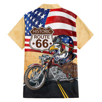 Route 66 United States Family Matching Off Shoulder Maxi Dress and Hawaiian Shirt Historic Highway USA Eagle With Motorcycle - Wonder Print Shop