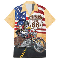 Route 66 United States Family Matching Tank Maxi Dress and Hawaiian Shirt Historic Highway USA Eagle With Motorcycle - Wonder Print Shop