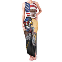 Route 66 United States Family Matching Tank Maxi Dress and Hawaiian Shirt Historic Highway USA Eagle With Motorcycle - Wonder Print Shop