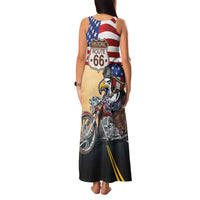 Route 66 United States Family Matching Tank Maxi Dress and Hawaiian Shirt Historic Highway USA Eagle With Motorcycle - Wonder Print Shop