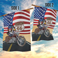 Route 66 United States Garden Flag Historic Highway USA Eagle With Motorcycle - Wonder Print Shop
