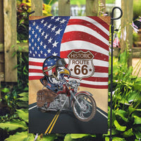 Route 66 United States Garden Flag Historic Highway USA Eagle With Motorcycle - Wonder Print Shop