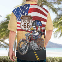 Route 66 United States Hawaiian Shirt Historic Highway USA Eagle With Motorcycle - Wonder Print Shop