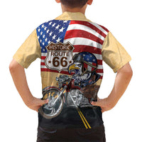 Route 66 United States Hawaiian Shirt Historic Highway USA Eagle With Motorcycle - Wonder Print Shop