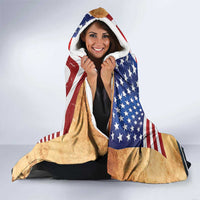 Route 66 United States Hooded Blanket Historic Highway USA Eagle With Motorcycle - Wonder Print Shop