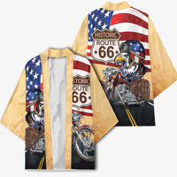 Route 66 United States Kimono Historic Highway USA Eagle With Motorcycle - Wonder Print Shop