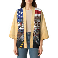 Route 66 United States Kimono Historic Highway USA Eagle With Motorcycle - Wonder Print Shop