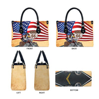 Route 66 United States Leather Bag Historic Highway USA Eagle With Motorcycle - Wonder Print Shop
